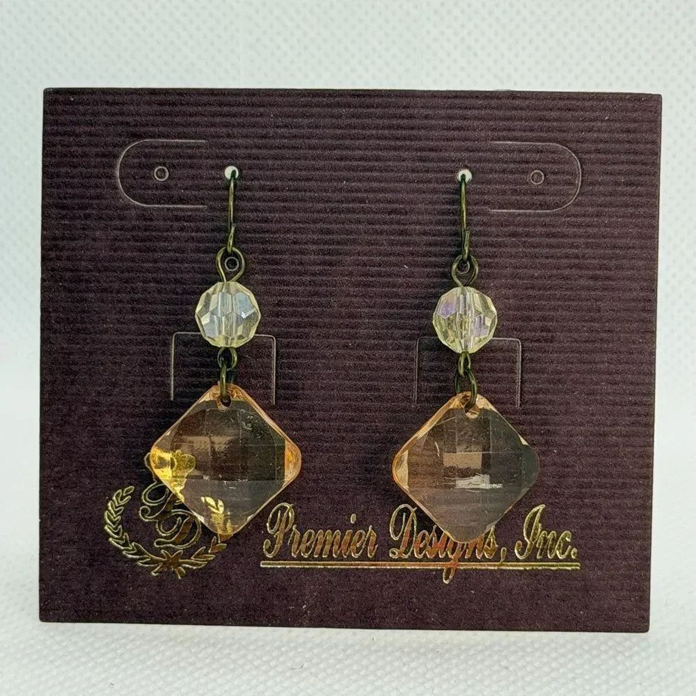 3For$20 Premier Designs Gun Metal Bead White and light Peach Earrings